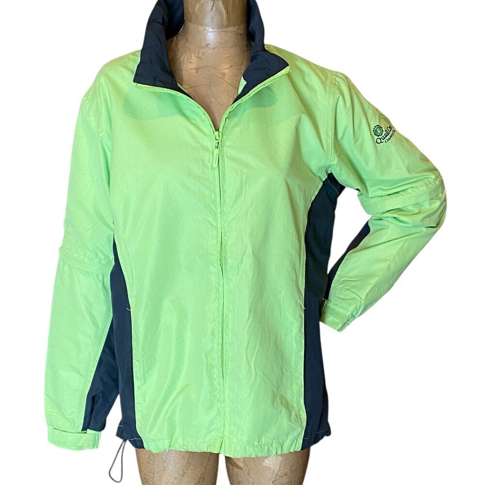 The Weather Co Women's Full Zip & Zip Off Sleeve Logo Golf Jacket M‎ Green 319K